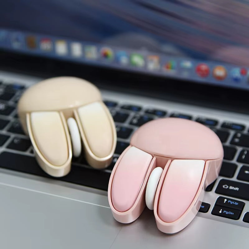 Wireless Silent Mouse, Cute Rabbit Design, 2.4 Ghz USB Mini Receiver Optical Mouse for Laptop, PC, Computer, Notebook