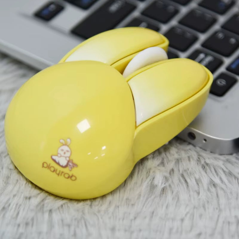 Wireless Silent Mouse, Cute Rabbit Design, 2.4 Ghz USB Mini Receiver Optical Mouse for Laptop, PC, Computer, Notebook