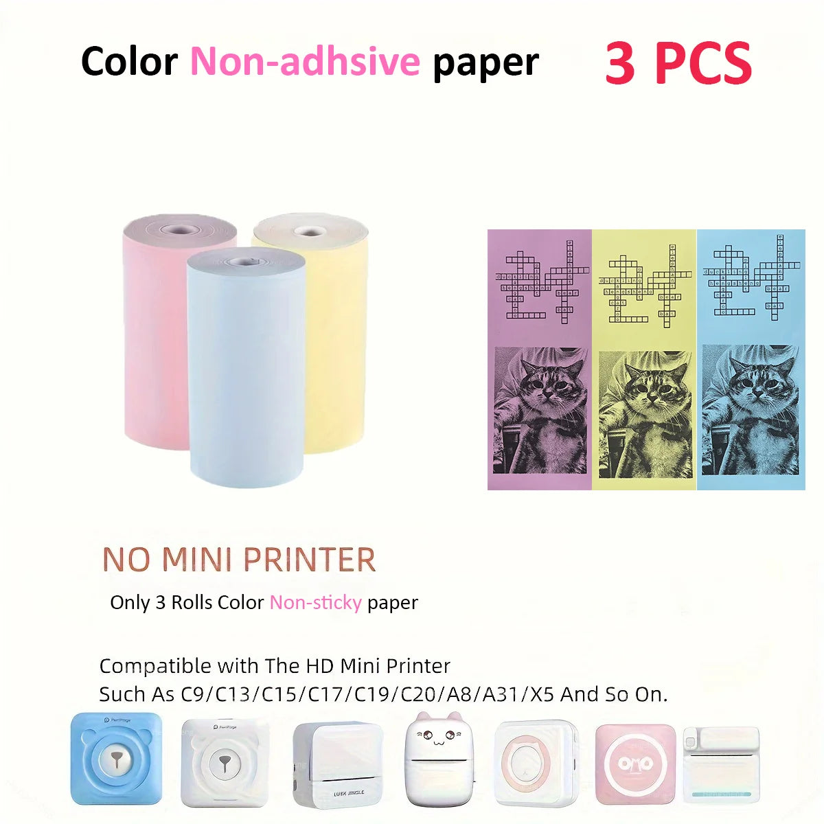 Thermal Transparent Sticker Mini Printer Portable Pocket Color Printer for Ios & Android Inkless Pocket Printer for Photo Note