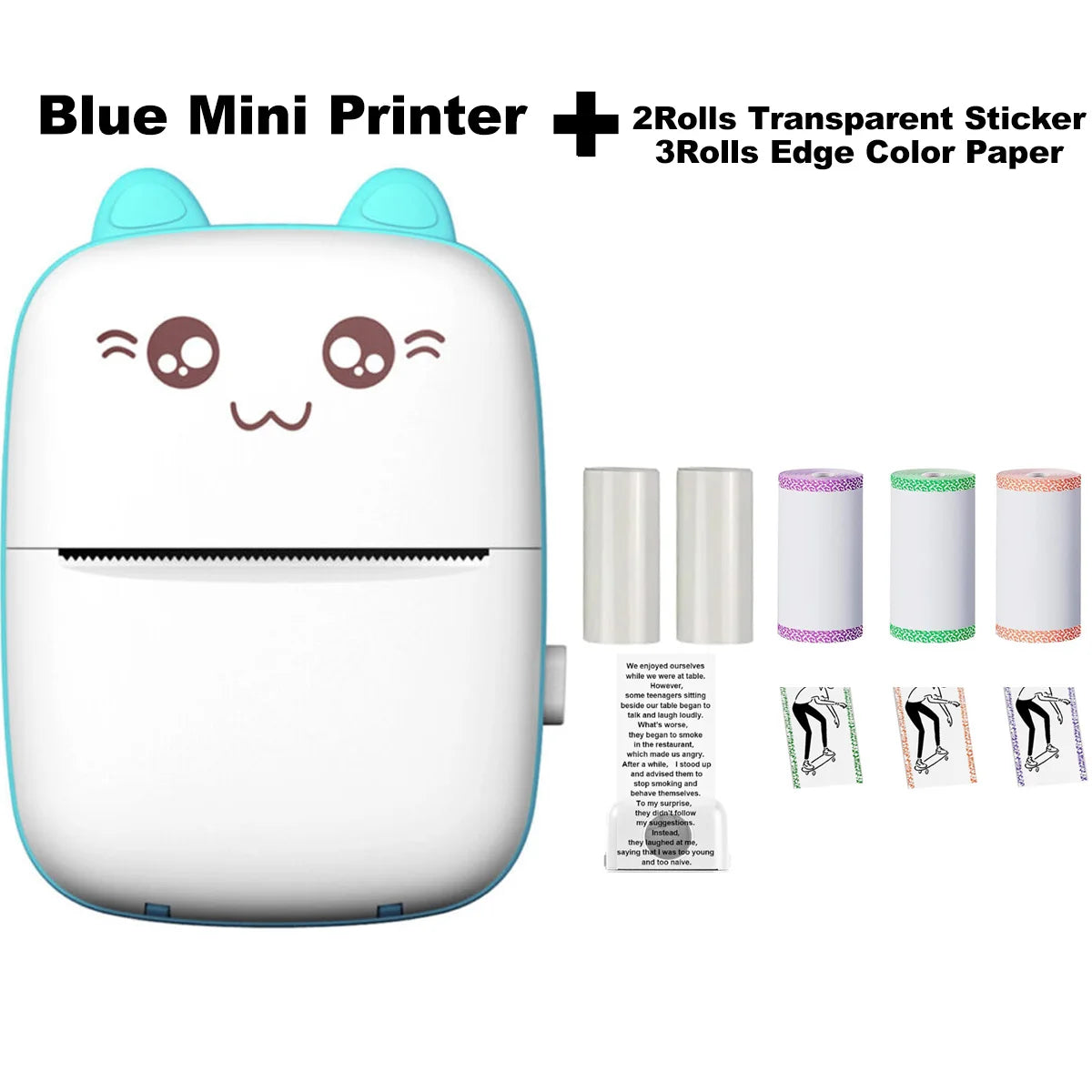 Thermal Transparent Sticker Mini Printer Portable Pocket Color Printer for Ios & Android Inkless Pocket Printer for Photo Note