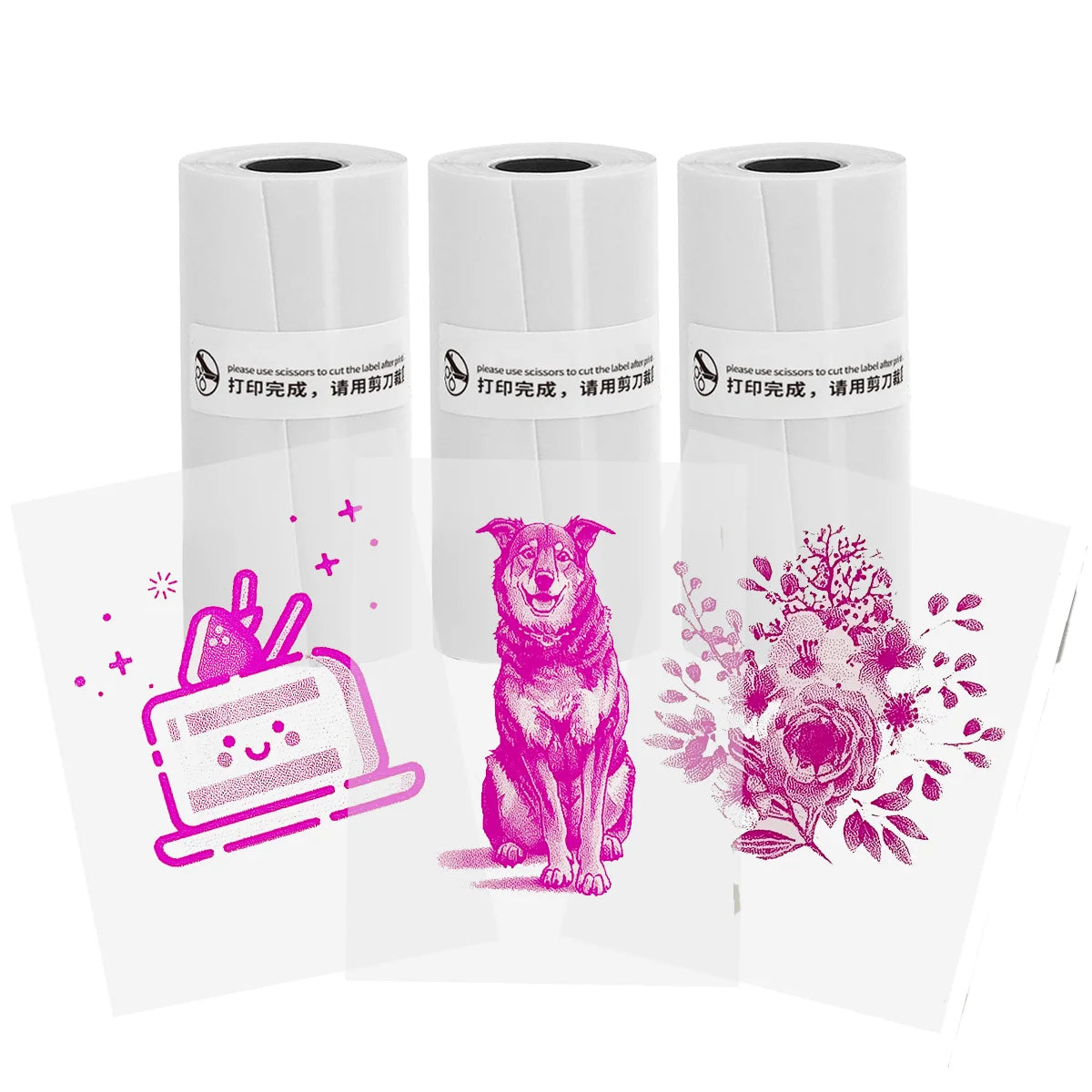 Thermal Transparent Sticker Mini Printer Portable Pocket Color Printer for Ios & Android Inkless Pocket Printer for Photo Note