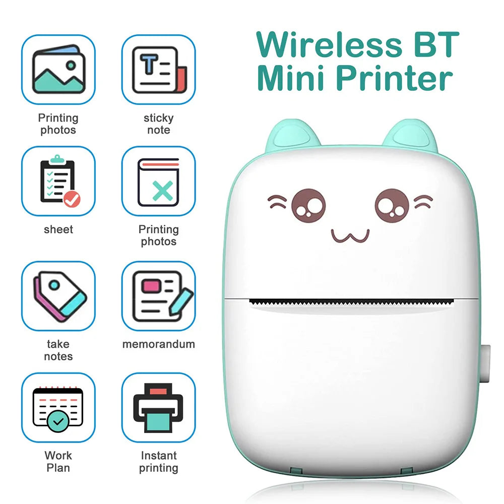 Thermal Transparent Sticker Mini Printer Portable Pocket Color Printer for Ios & Android Inkless Pocket Printer for Photo Note