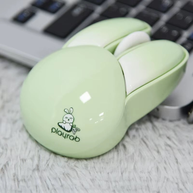 Wireless Silent Mouse, Cute Rabbit Design, 2.4 Ghz USB Mini Receiver Optical Mouse for Laptop, PC, Computer, Notebook