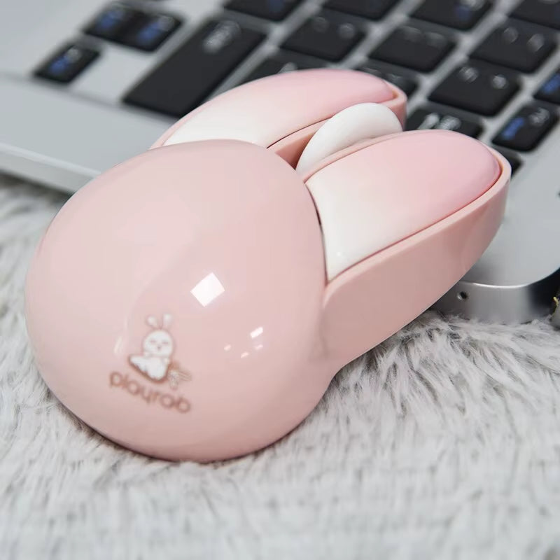 Wireless Silent Mouse, Cute Rabbit Design, 2.4 Ghz USB Mini Receiver Optical Mouse for Laptop, PC, Computer, Notebook