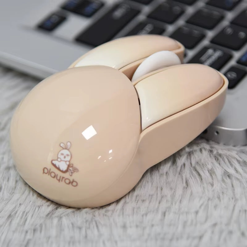 Wireless Silent Mouse, Cute Rabbit Design, 2.4 Ghz USB Mini Receiver Optical Mouse for Laptop, PC, Computer, Notebook